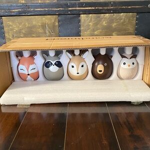 Grandin Road Woodland Animals Easter Eggs Decor Decoration Fox Owl Bear Deer